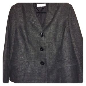 Dress Barn black blazer with white threading